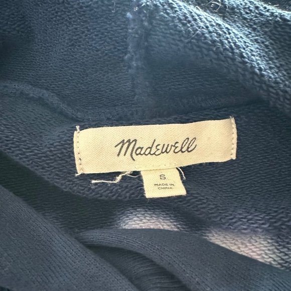 Madewell Blue (Re)sourced Blue Cotton Retro Hoodie Sweatshirt Size Small - Picture 8 of 9
